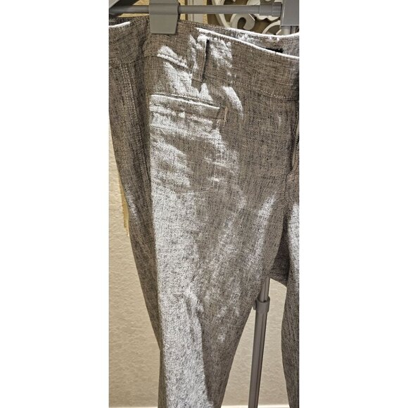 Express Women's Linen-Blend Business Casual Gray Trouser Y2K Pants Size 8 - Picture 2 of 7